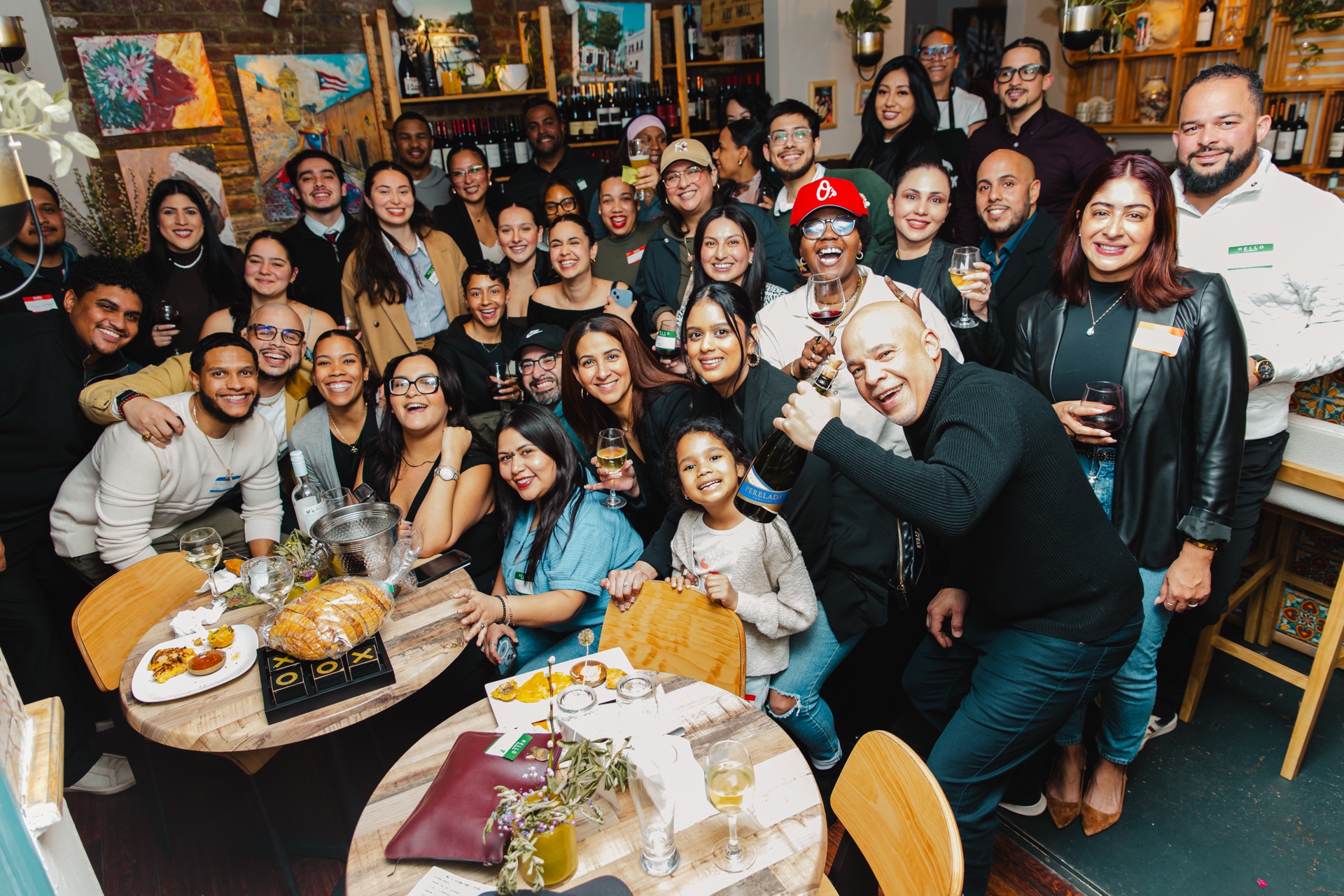 The full crowd at the first Colado Latino Network sold-out event at Bodega and Vino in Baltimore